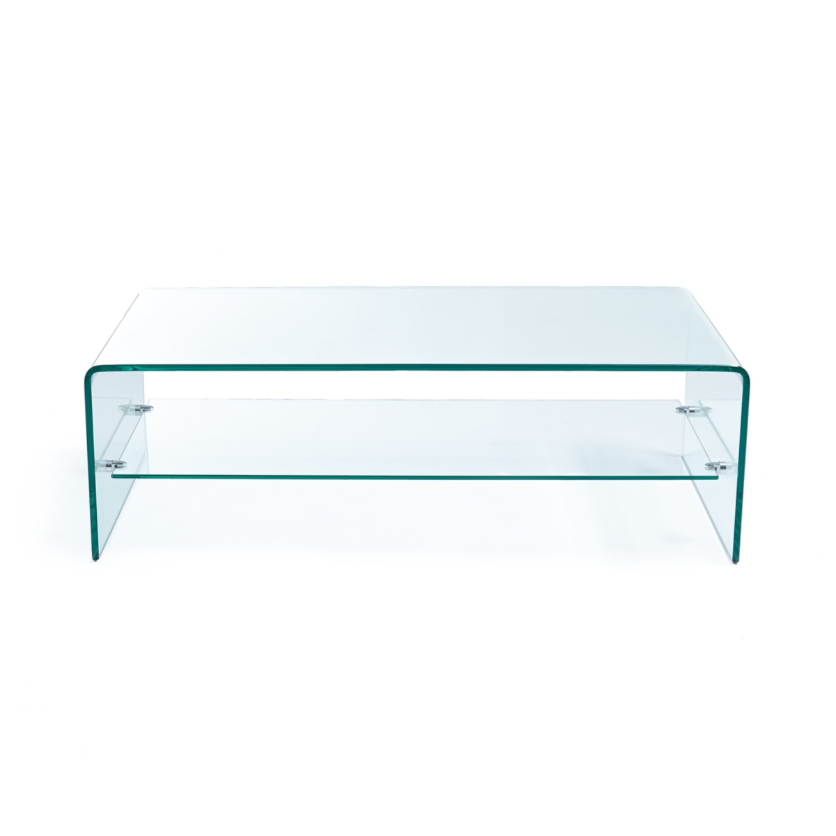 Streamdale Furniture Sleek Glass Coffee Table With Shelf