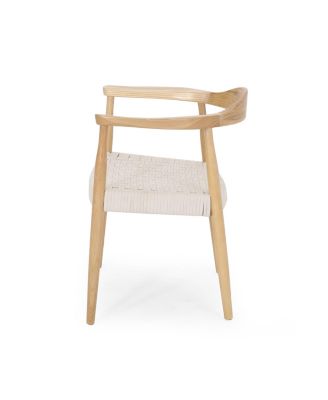 Mid-Century Modern Club Chair With Wood Frame And Rope Weave