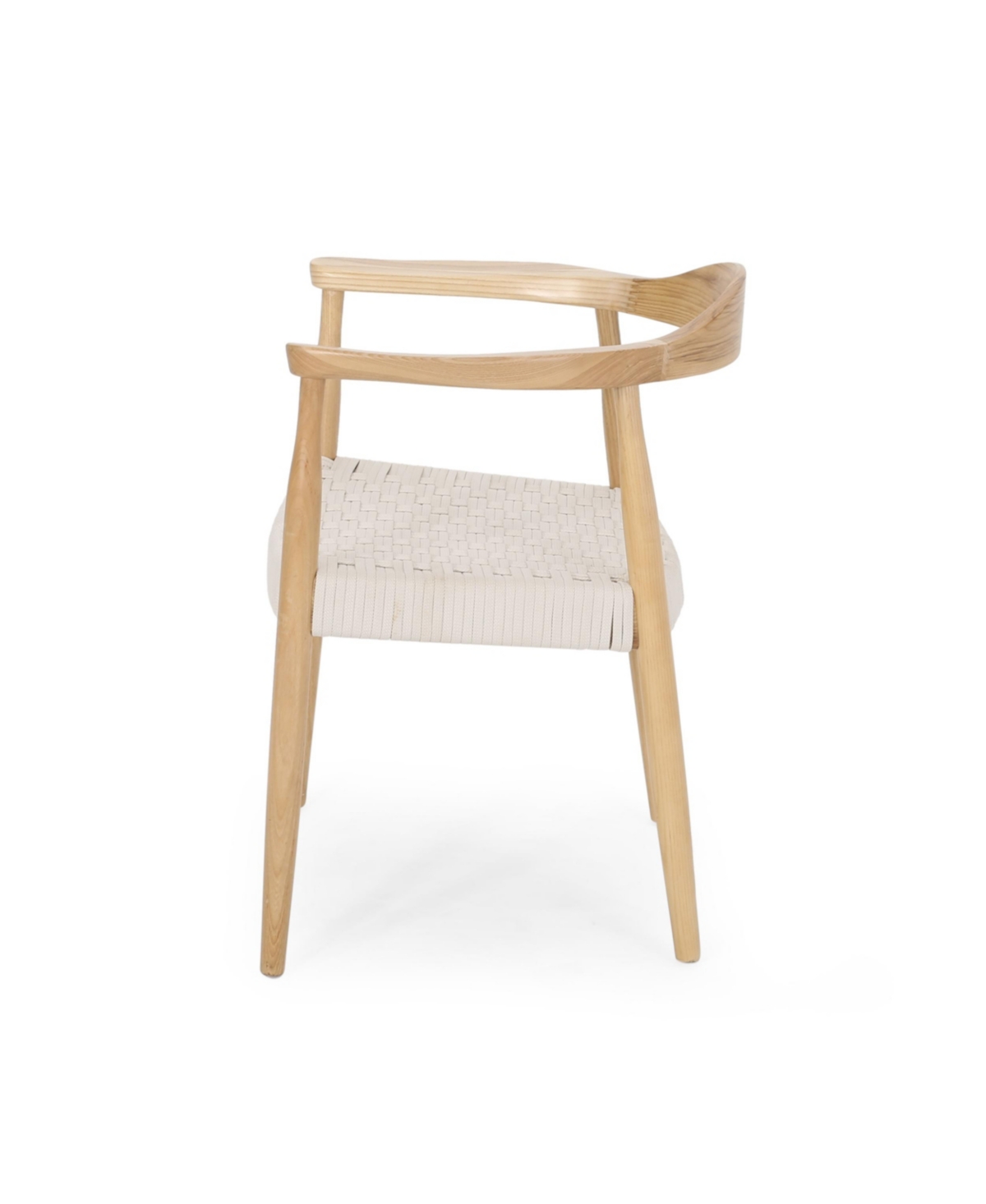 Streamdale Furniture Mid-Century Modern Club Chair With Ash Wood Frame And Rope Weave