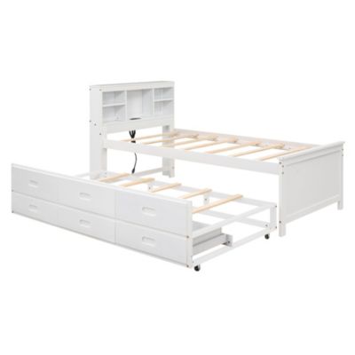 Streamdale Twin Platform Bed with Storage and Trundle