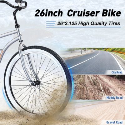 Streamdale Classic Men's Cruiser Bike 26" Wheels, 7-Speed, and Comfortable Ride