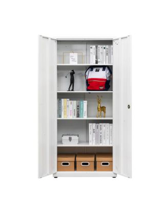 Adjustable Metal Storage Cabinet with Sturdy Shelves and Wall Mountable Design