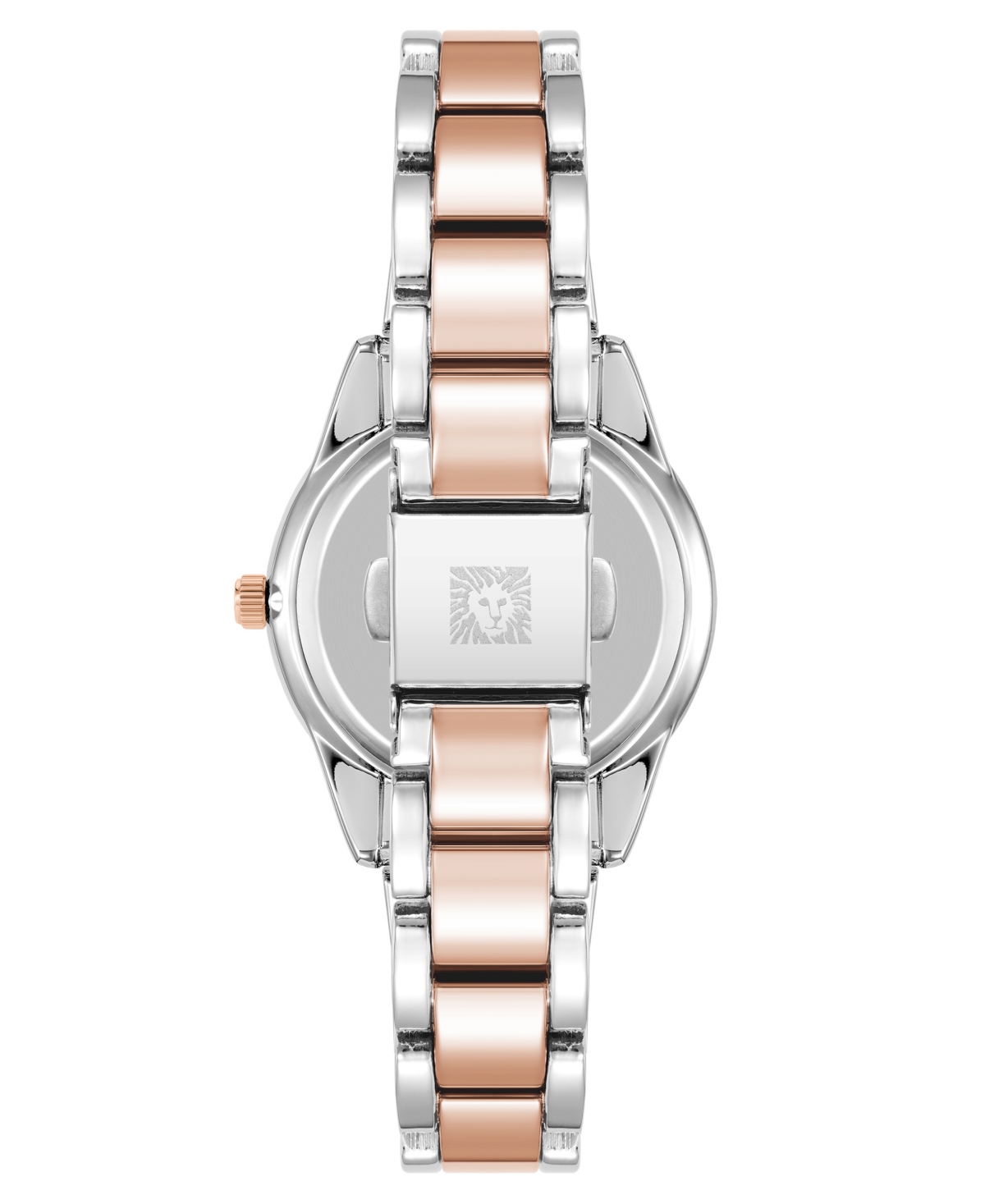 Anne Klein Women's Quartz Minimalist Contemporary Tri-tone Alloy Metal Watch, 32mm In Brown,silver-tone,rose Gold-tone