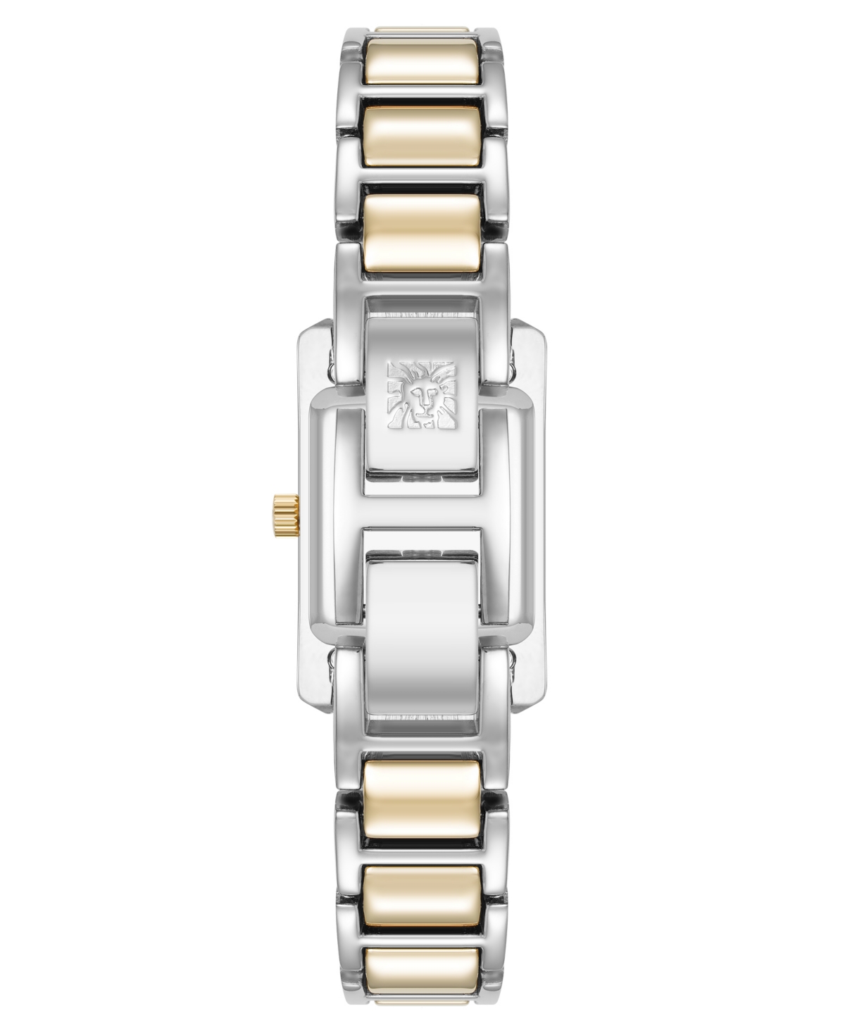 Shop Anne Klein Women's Quartz Classic Rectangular Roman Numeral Two-tone Alloy Metal Watch, 20mm In Silver-tone,gold-tone