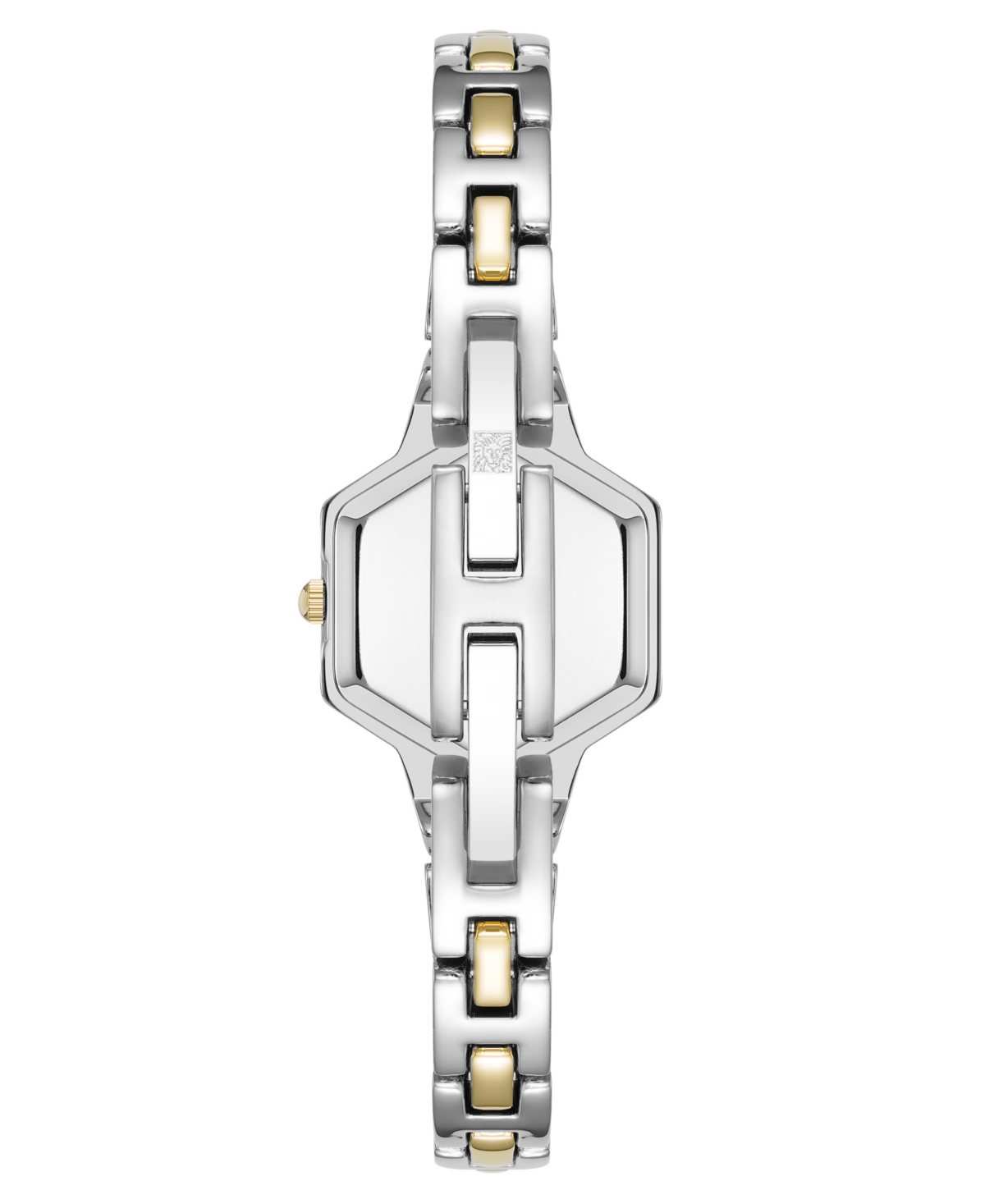 Anne Klein Women's Quartz Petite Hexagonal Two-tone Alloy Metal Bracelet Watch, 21mm In Silver-tone,gold-tone