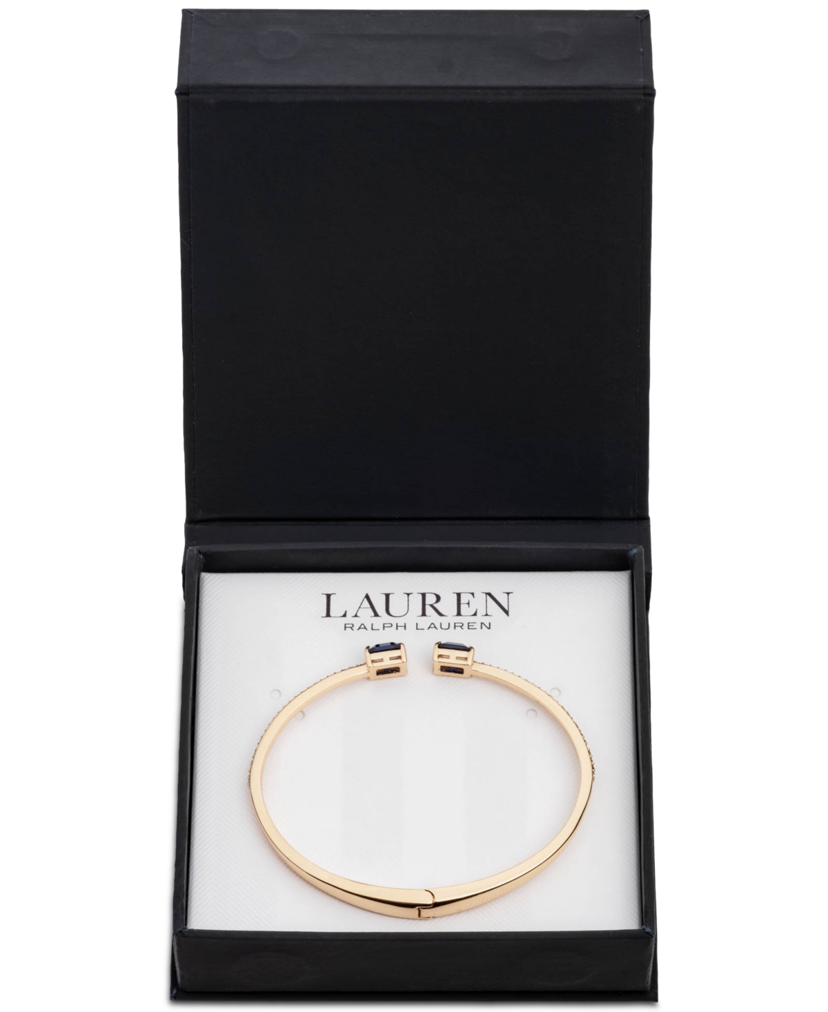 Lauren Ralph Lauren Gold-Tone Colored Stone & Crystal Cuff Bangle Bracelet