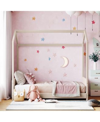 Twin Size Velvet House Bed Wood Bed