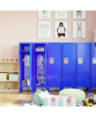Retro-Style Metal Locker in Blue for Various Spaces