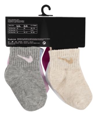 Baby Girls' or Baby Boys' and Toddler Swoosh Ankle Socks, 6-Pack