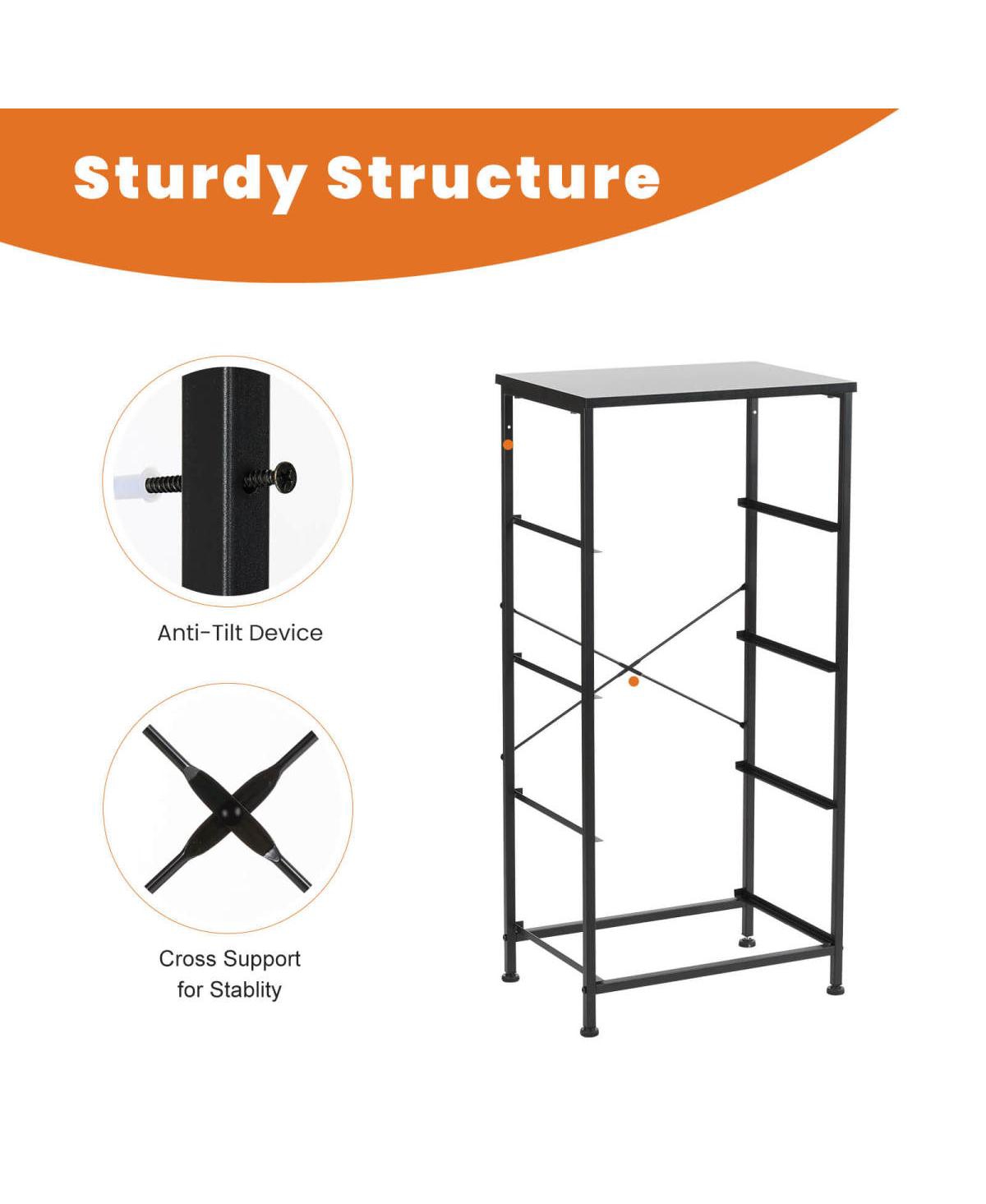 Streamdale Furniture Drawers Dresser Chest Of Drawers, Metal Frame And Wood Top- Black