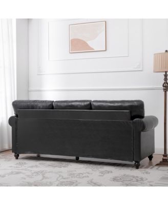 Elegant 3-Seater Sofa with Silver Nailhead Accents
