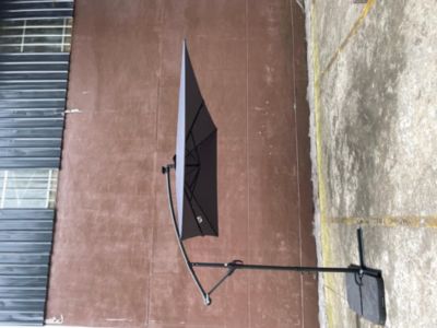 Streamdale Solar Powered LED Patio Umbrella, 8 Ribs, Crank and Cross Base