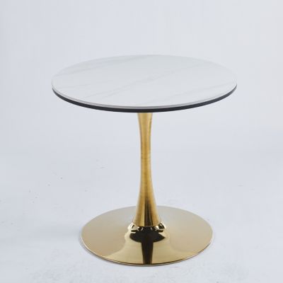 31.5" Tulip Dining Table MDF Top, Metal Legs