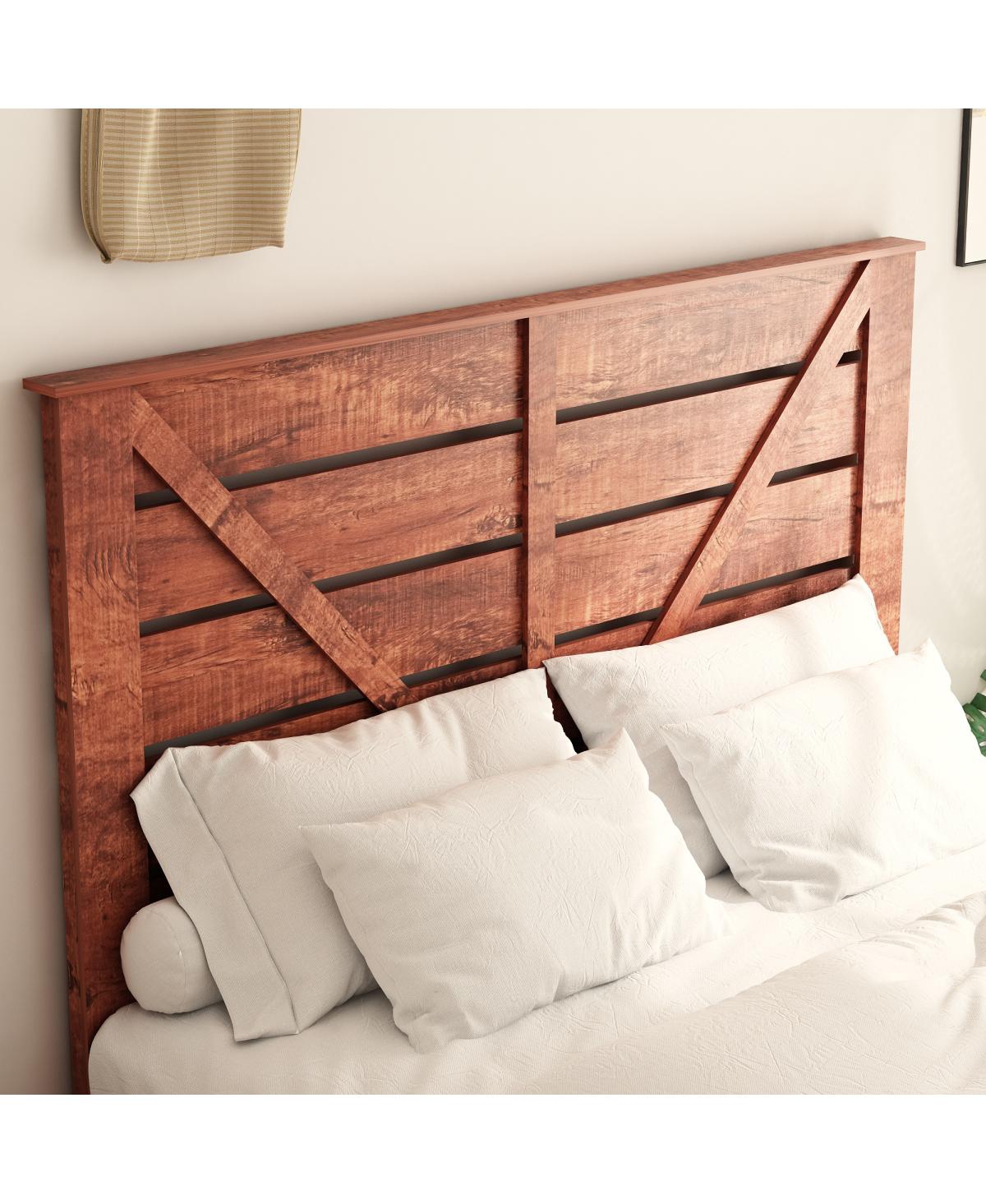Streamdale Furniture Vintage Brown Bed Frame with Storage