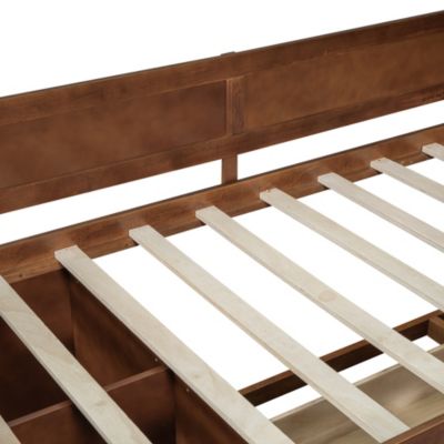 Twin Size Wood Daybed With Drawers And Shelves