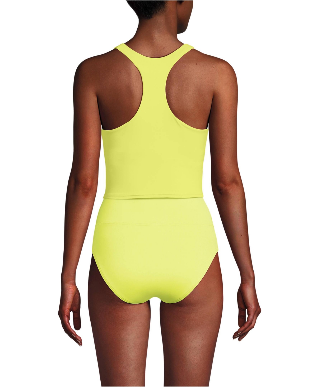 Lands' End Women's High Neck Racerback Midkini Swimsuit Top