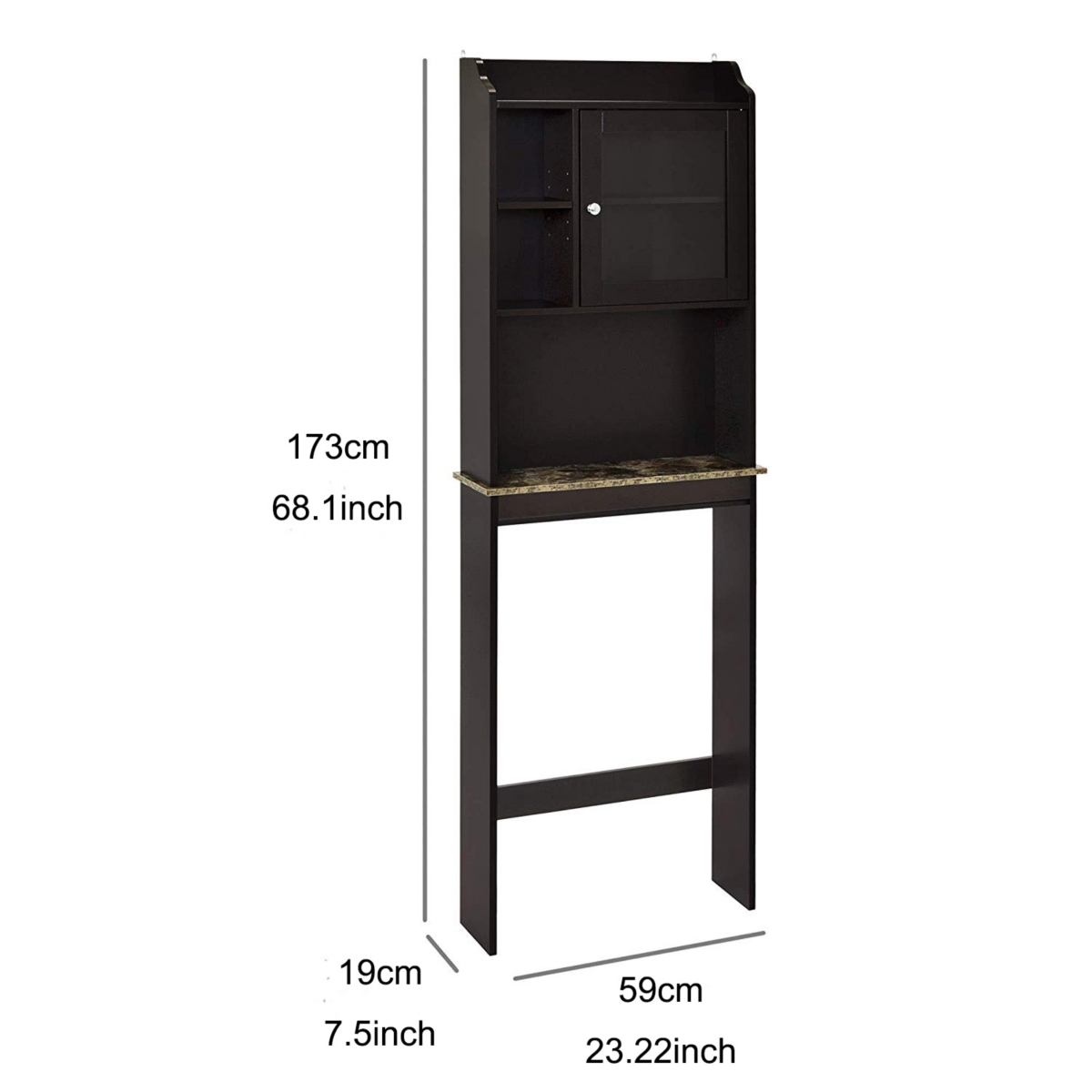 Streamdale Furniture Modern Over The Toilet Space Saver Organization Wood Storage Cabinet For Home, Bathroom