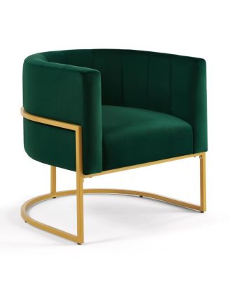 Velvet Accent Chair with Mid Century Charm