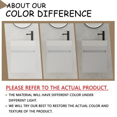 Floating Bathroom Vanity with Resin Sink and Soft-Close Door