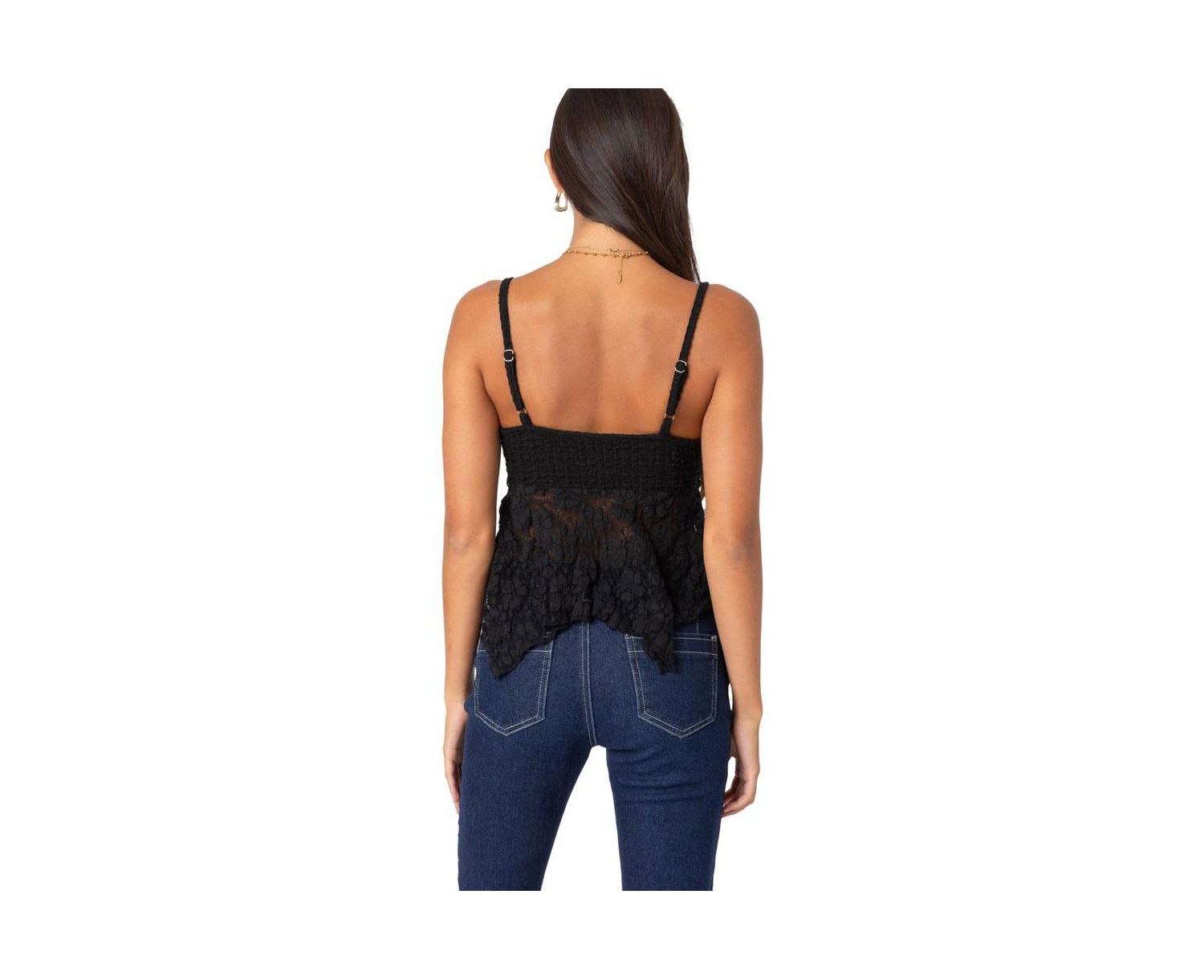 Women's Orchid Sheer Lace Top