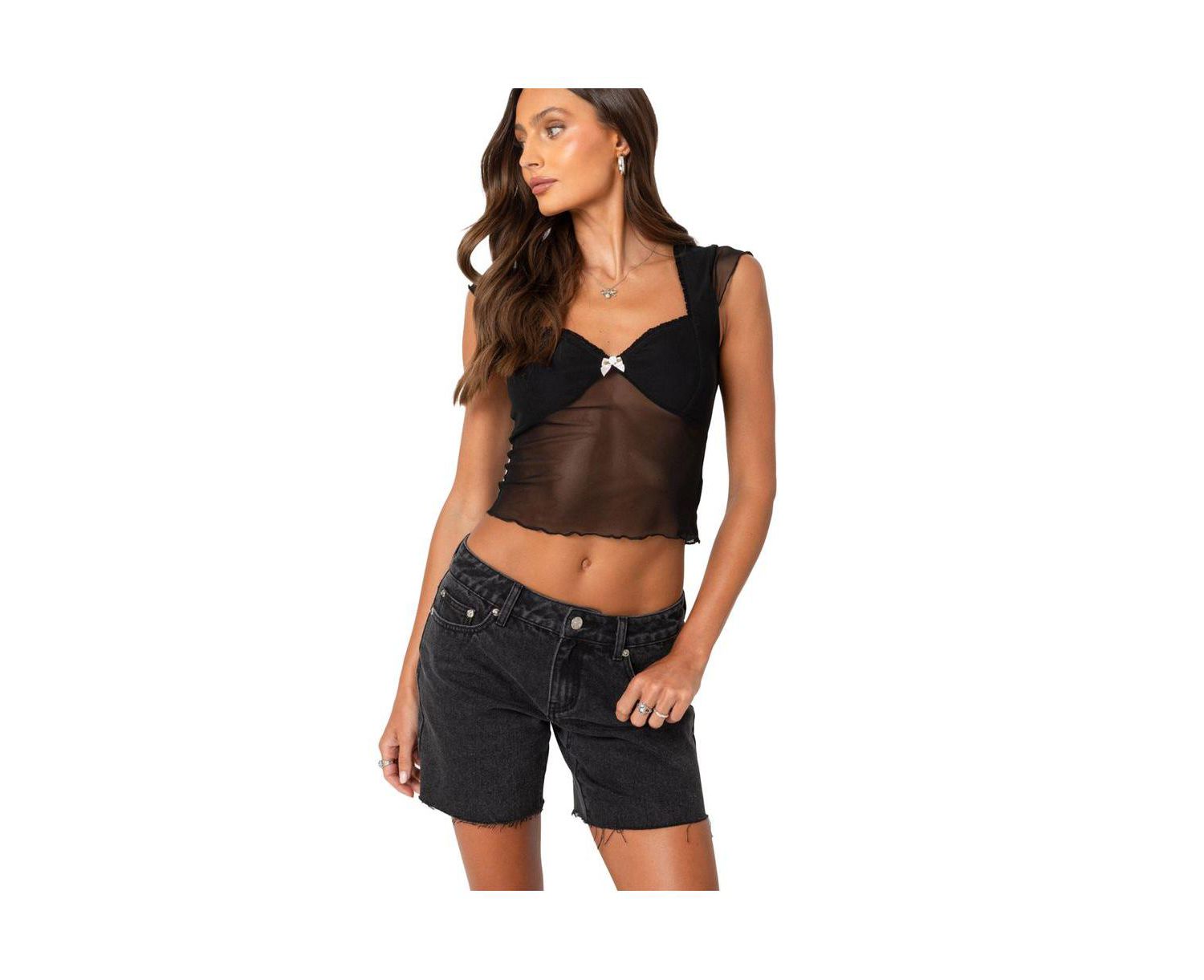 Women's Devi sheer mesh top