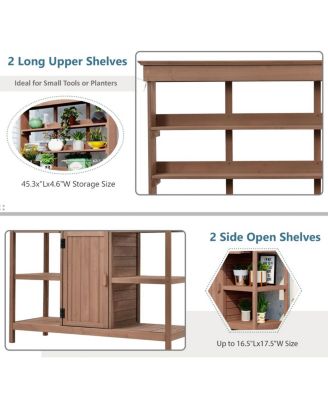 Large Outdoor Wooden Potting Bench Table with Storage Options