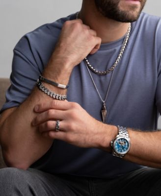 Marc Anthony Men's Wide Width Link Chain Bracelet in Sterling Silver-Plate, BVB1157-WMMNA