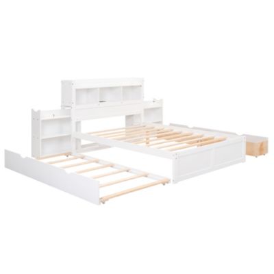 Espresso Platform Bed with Trundle and Drawers