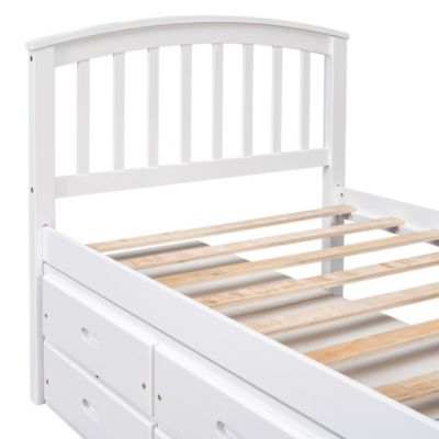 Streamdale Twin Size Platform Storage Bed Solid Wood Bed With 6 Drawers