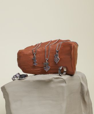 Marc Anthony Men's Black Diamond Chain Link Motif Ring (1/5 ct. t.w.) in Sterling Silver-Plate, BVR1023-WSAA