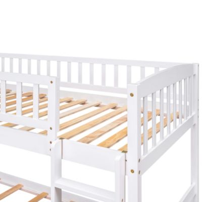Stairway Twin Over Twin Bunk Bed With Two Drawers And Slide