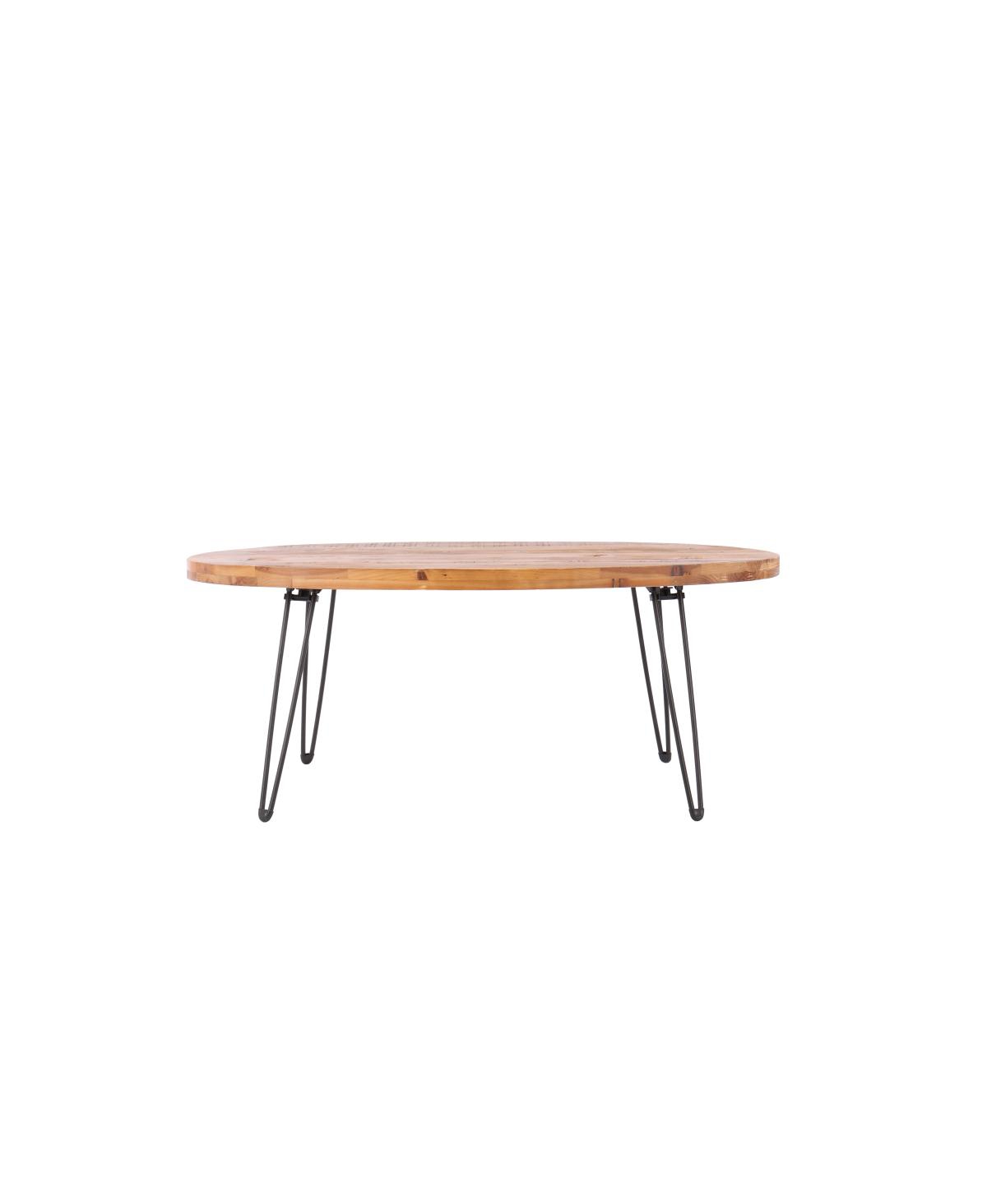 Streamdale Furniture OvalReclaimed Wood Foldable Cocktail Table For Your Living Room - Natural