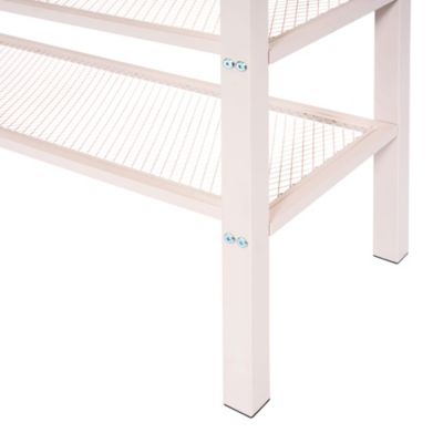 Full Size Metal Loft Bed With 4-Tier Shelves And Storage