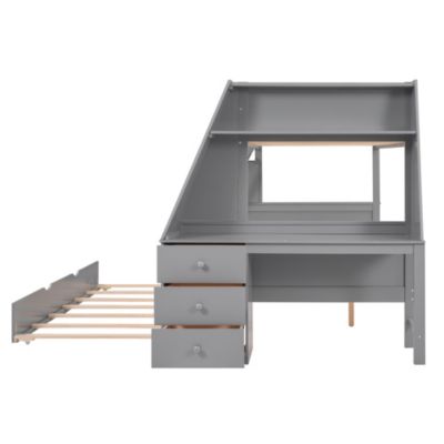 Streamdale 3-in-1 Bunk Bed with Desk, Trundle & Storage