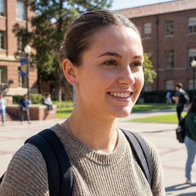 Geometric MOD Multi Alternating Bezel Oval & Round Circles 2 Strand Long Waterfall Synthetic Opal Dangle Earrings Sterling Silver 2 inch