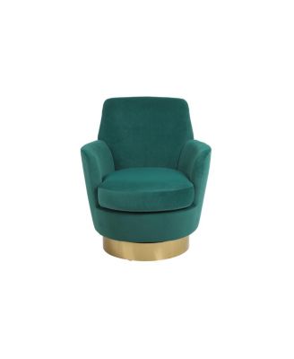 Emerald Velvet Swivel Barrel Chair