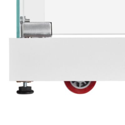 White 4-Tier Glass Display Cabinet with Two Locks