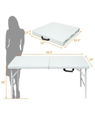 Streamdale 4FT Foldable Table for Camping (White), 135Kg Capacity
