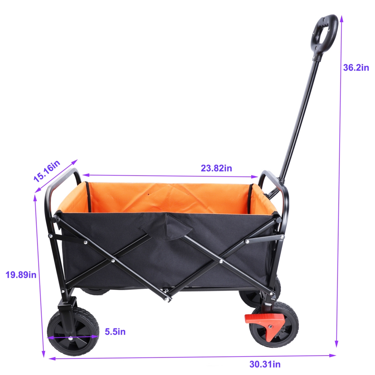 Streamdale Furniture Mini Folding Wagon Garden Shopping Beach Cart (Black+Yellow+Brake) - Beige+yellow