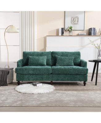 Modern Chenille Fabric Loveseat, 2-Seat Upholstered Loveseat Sofa Modern Couch