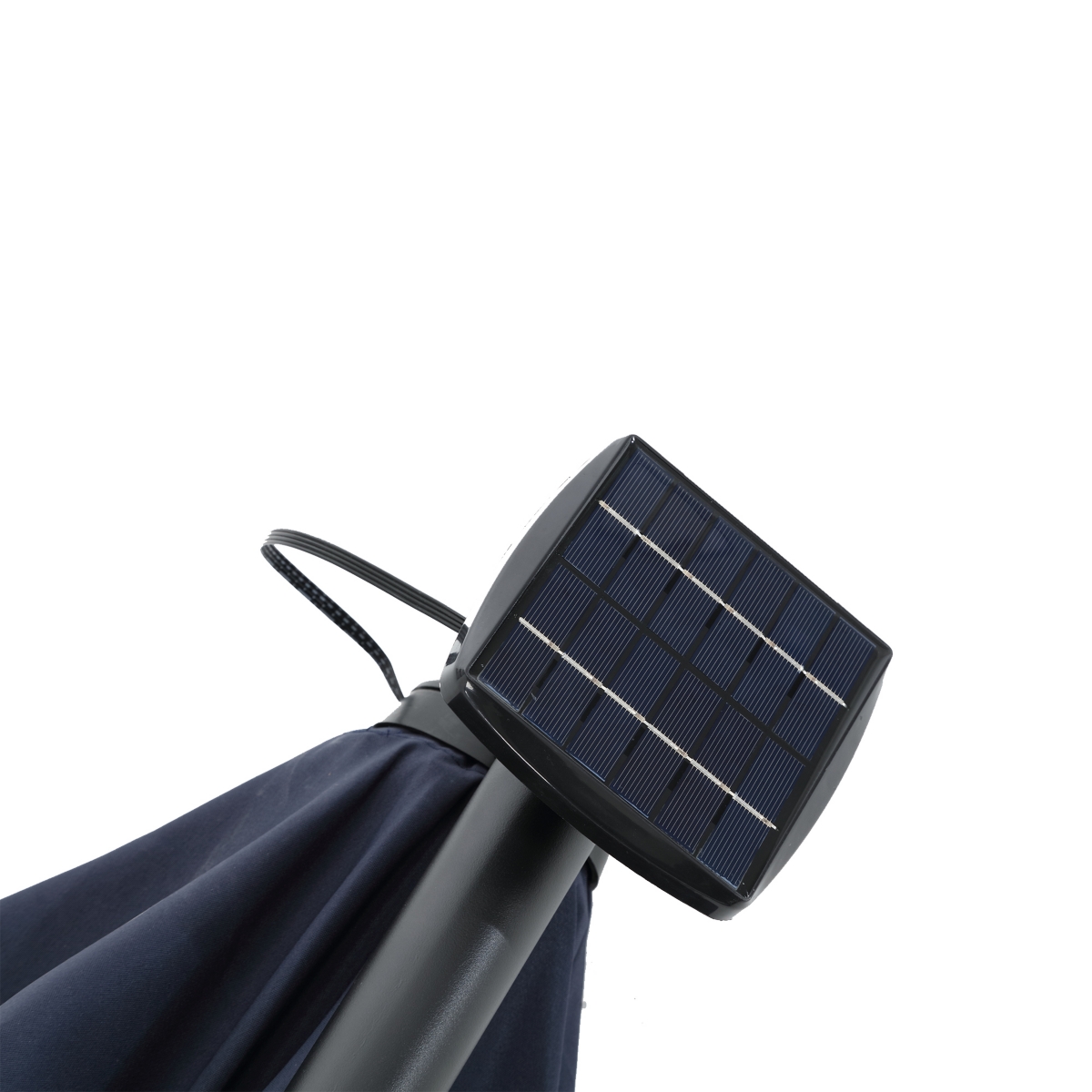 Streamdale Furniture 10FT Solar Led Offset Hanging Market Patio Umbrella - Navy blue