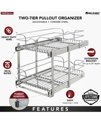 Kitchen Cabinet Pull Out Shelf Organizer, 15 x 22 In, 5WB2-1522CR-1