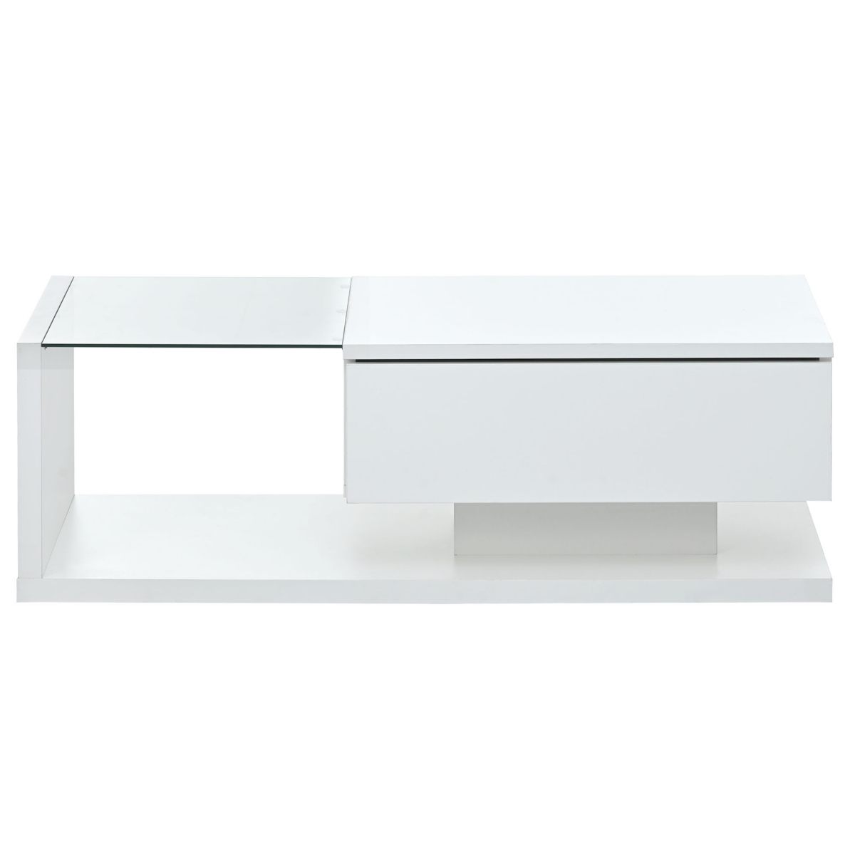 Streamdale Furniture Modernist Glass-Wood Center Table