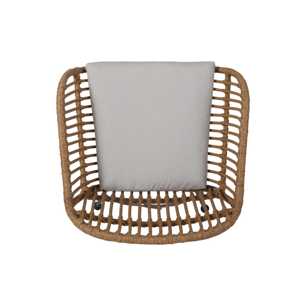 Simplie Fun Modern Rattan Chair Sleek Lines, Durable Rattan, Water-Resistant Cushions