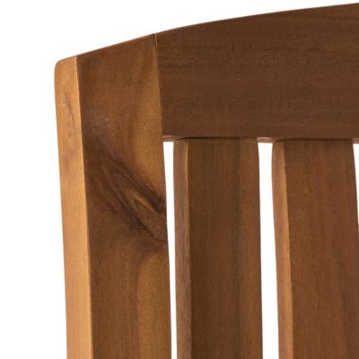 Acacia Wood Rocking Chair with Weather-Resistant Cushions and Slat Panel Design