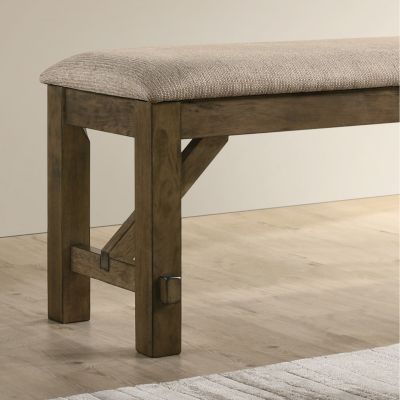 Wood Fabric Upholstered Dining Bench