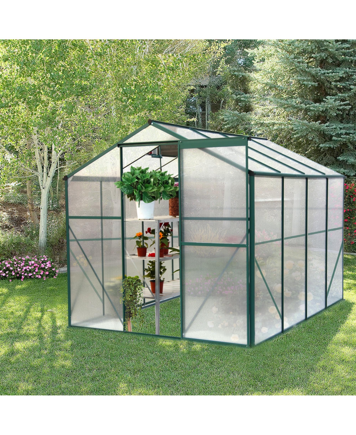 Streamdale 4mm Polycarbonate Greenhouse with Sliding Door