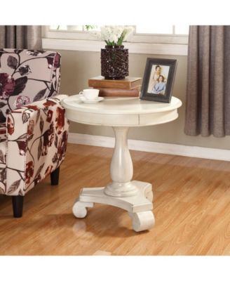 Round Wood Pedestal Side Table