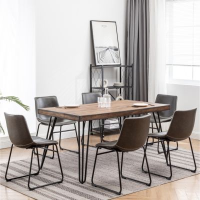 Aryven Industrial 7-Piece Dining Set