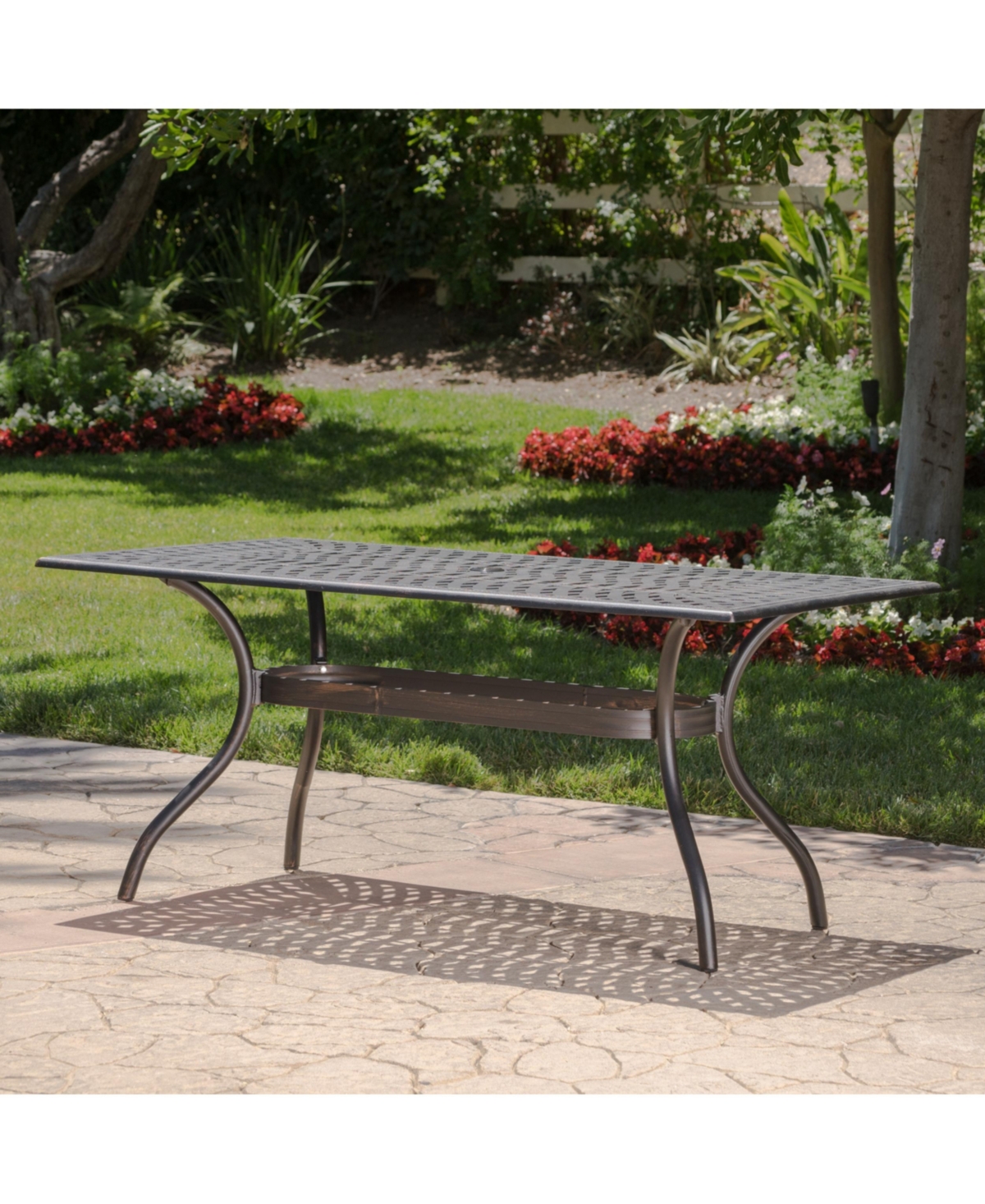Simplie Fun Austin 68" Cast Aluminum Rectangular Dining Table